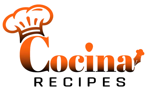 Cocina Recipes logo with orange and chef hat design